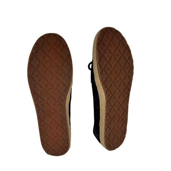UGG Women's Syleste Canvas Bow Tie Slip On Espadrille Flats Black Size 9.5 - Picture 7 of 13
